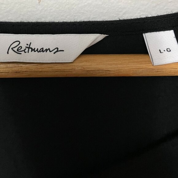 Reitmans tunic style sweater 3/4 sleeve black basic, soft and draping size large - Picture 4 of 6
